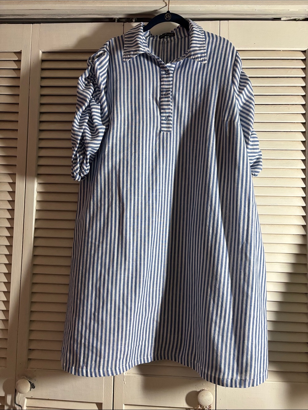 Blue and White Striped Dress